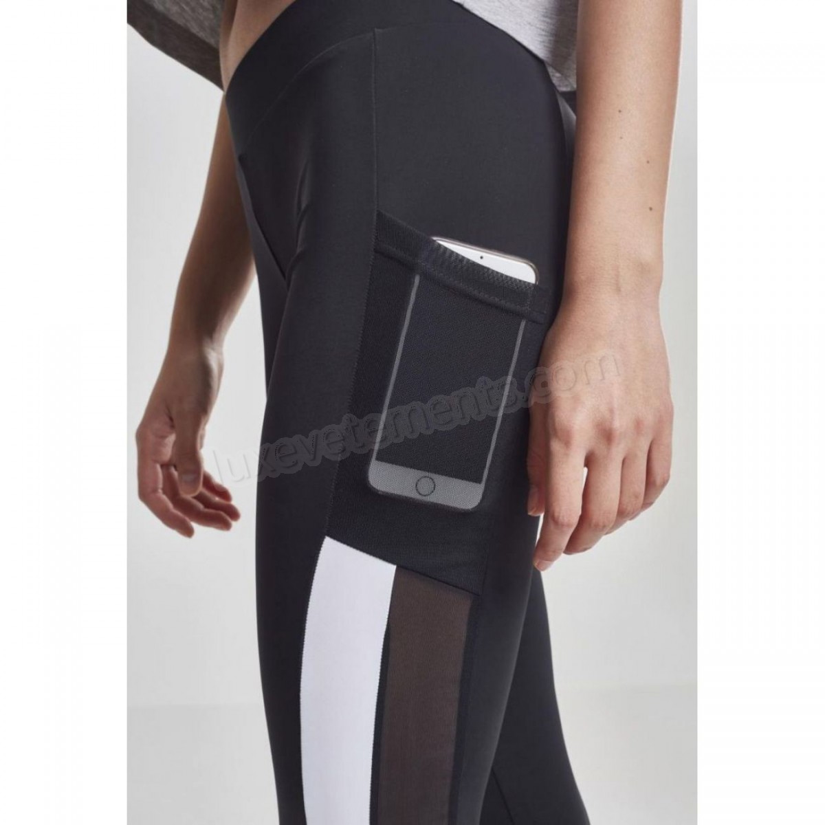 Urban Classics-mode femme URBAN CLASSICS Legging tech mesh avec bande Vente en ligne - -8