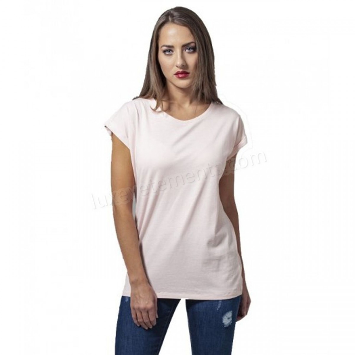 Urban Classics-Mode- Lifestyle femme URBAN CLASSICS T-shirt Rose Urban Classics Epaule Tombante Vente en ligne - -0