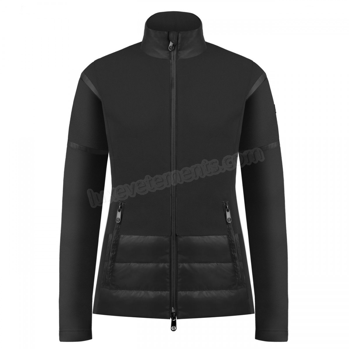 Poivre Blanc-Sports d'hiver femme POIVRE BLANC Veste Polaire Poivre Blanc Hybrid Fleece Jacket 1601 Black Femme Vente en ligne - -2