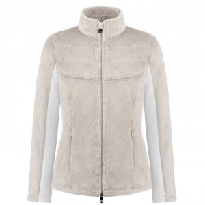 Poivre Blanc-Sports d'hiver femme POIVRE BLANC Polaire Poivre Blanc Long Pile Fleece Jacket 1603 Mineral Grey/white Femme Vente en ligne